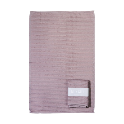 Handdoek (keuken) oud roze met banderol
